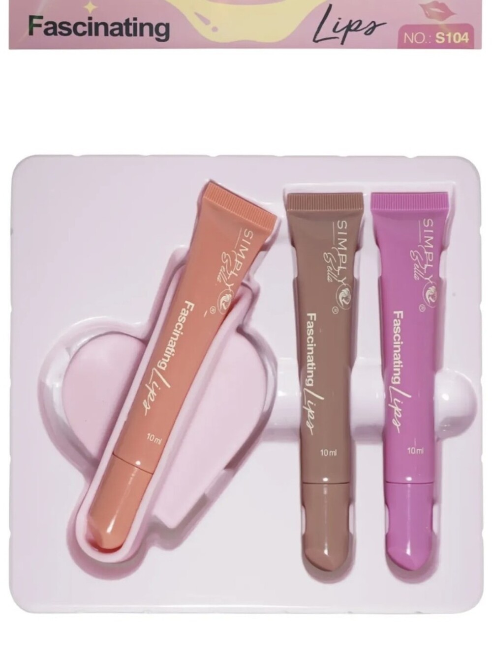 Fascinating Lips 3-Piece Lip Gloss Set - Pink, Peach & Brown